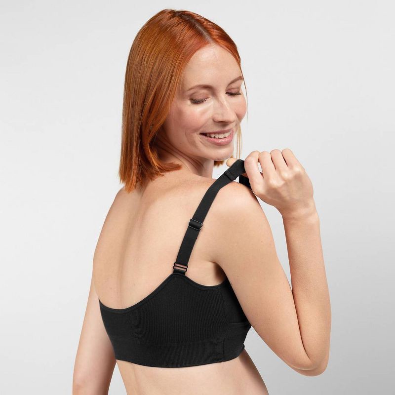 slide 8 of 12, kindred by Kindred Bravely Women's Adjustable Crossover Nursing Bra - Black XL-Busty: Light Support, Removable Padding, Maternity Bralette, 1 ct