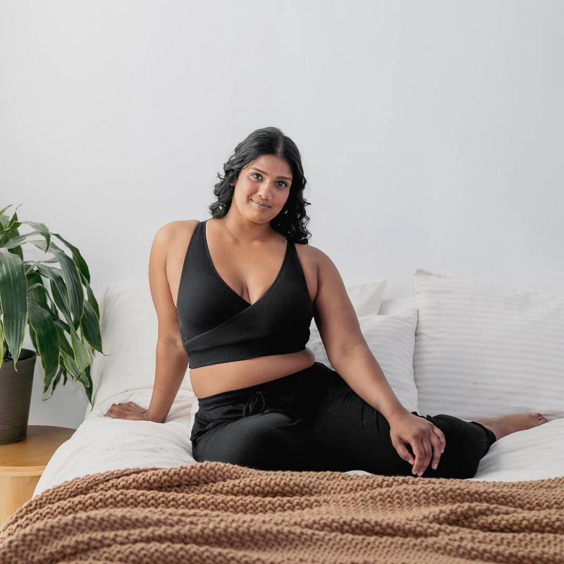 slide 9 of 12, kindred by Kindred Bravely Women's Adjustable Crossover Nursing Bra - Black XL-Busty: Light Support, Removable Padding, Maternity Bralette, 1 ct