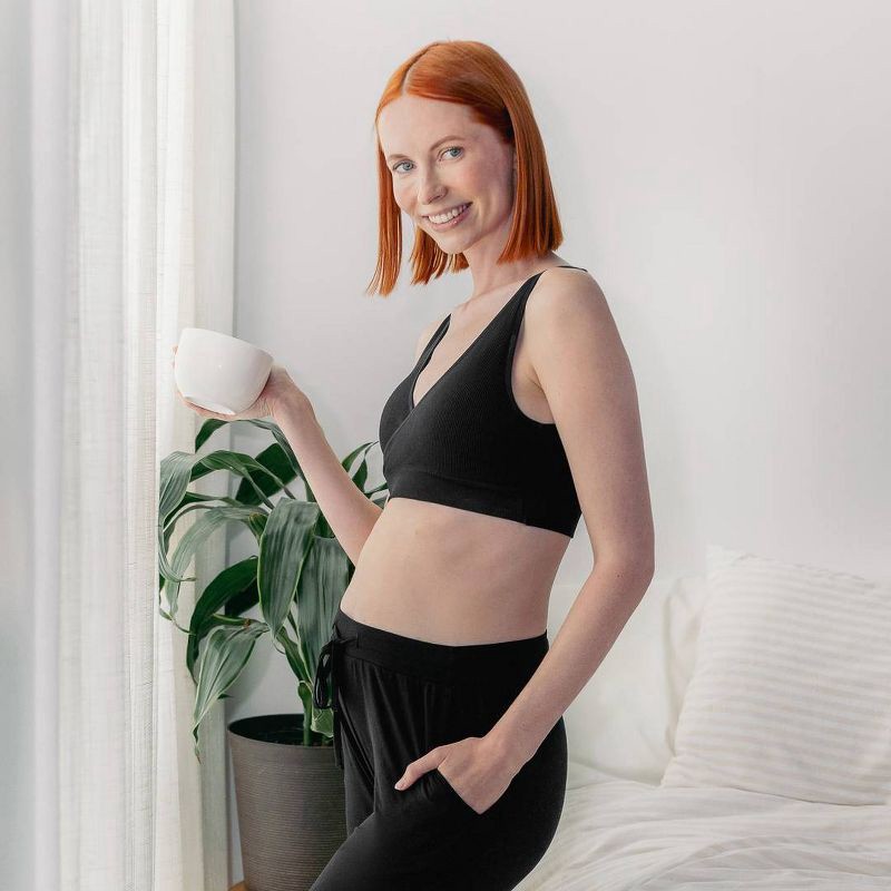 slide 10 of 12, kindred by Kindred Bravely Women's Adjustable Crossover Nursing Bra - Black XL-Busty: Light Support, Removable Padding, Maternity Bralette, 1 ct
