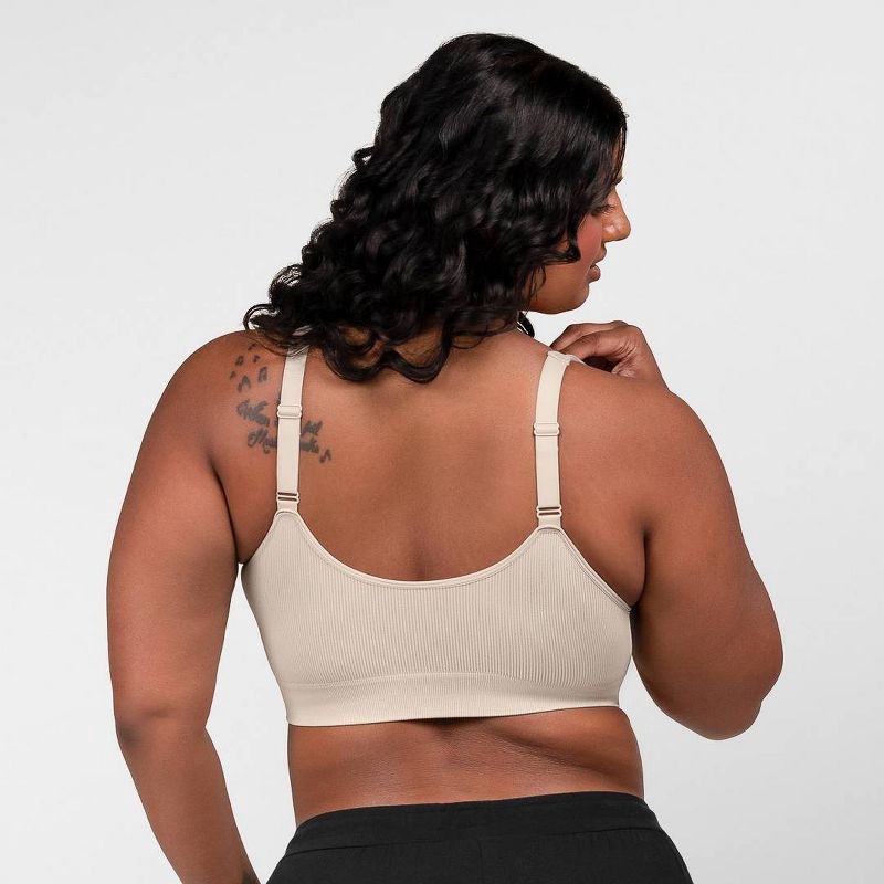 slide 5 of 11, kindred by Kindred Bravely Women's Adjustable Crossover Nursing Bra - Beige M: Light Support, Removable Padding, Maternity Bralette, 1 ct