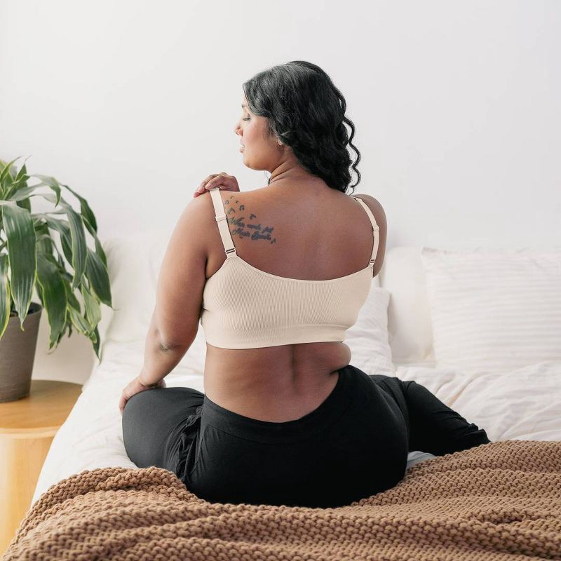 slide 10 of 11, kindred by Kindred Bravely Women's Adjustable Crossover Nursing Bra - Beige L: Light Support, Removable Padding, Maternity Bralette, 1 ct