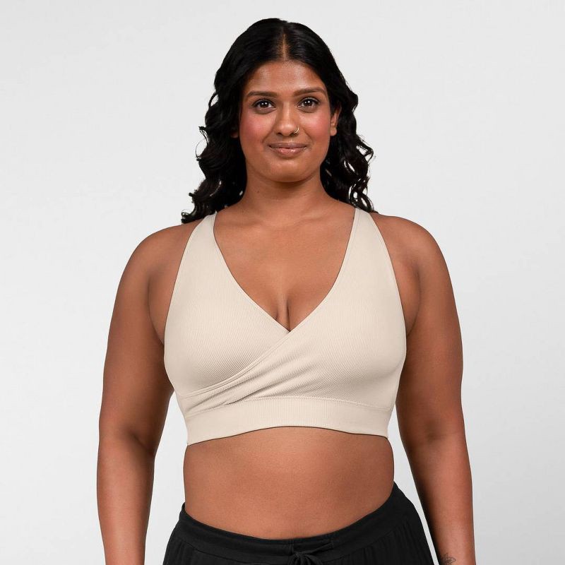 slide 7 of 11, kindred by Kindred Bravely Women's Adjustable Crossover Nursing Bra - Beige M-Busty: Light Support, Removable Padding, 1 ct
