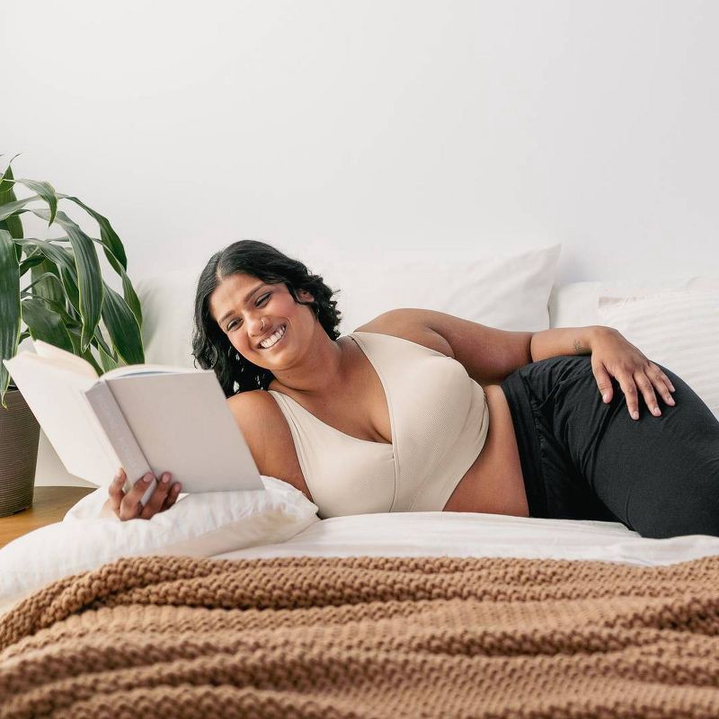 slide 9 of 11, kindred by Kindred Bravely Women's Adjustable Crossover Nursing Bra - Beige XL-Busty: Light Support, Removable Padding, Maternity Bralette, 1 ct