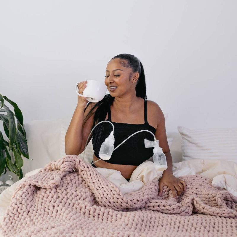 slide 10 of 11, kindred by Kindred Bravely Women's Hands-Free Pumping Lounge & Sleep Bra - Black L, 1 ct