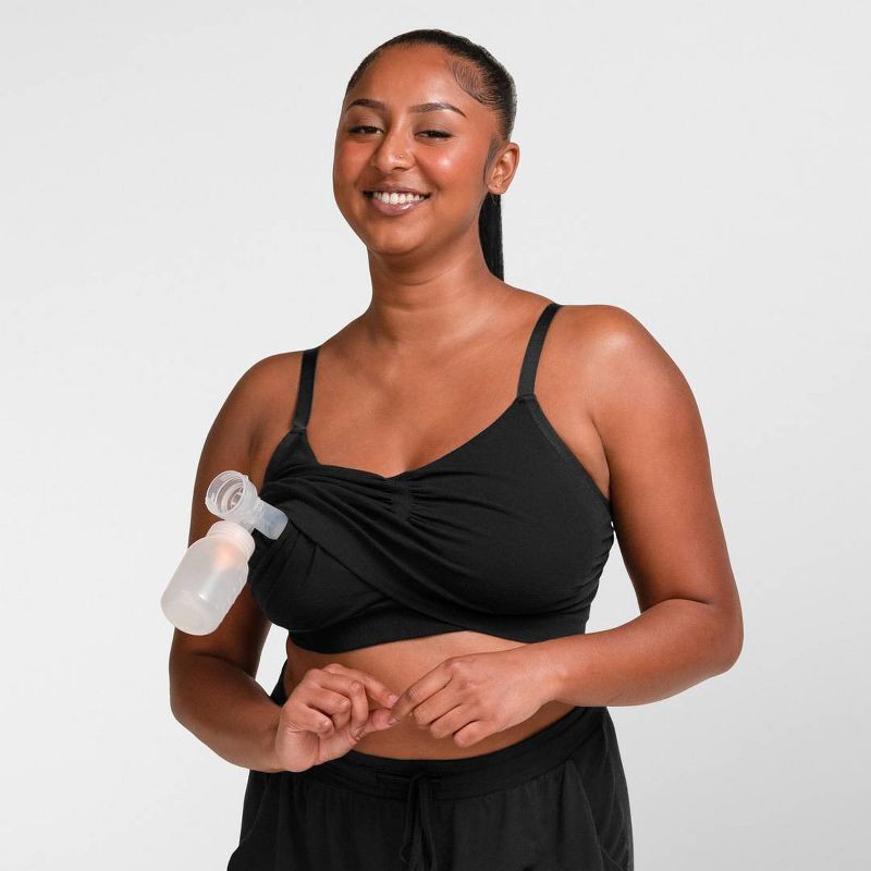 slide 5 of 11, kindred by Kindred Bravely Women's Hands-Free Pumping Lounge & Sleep Bra - Black XL-Busty, 1 ct