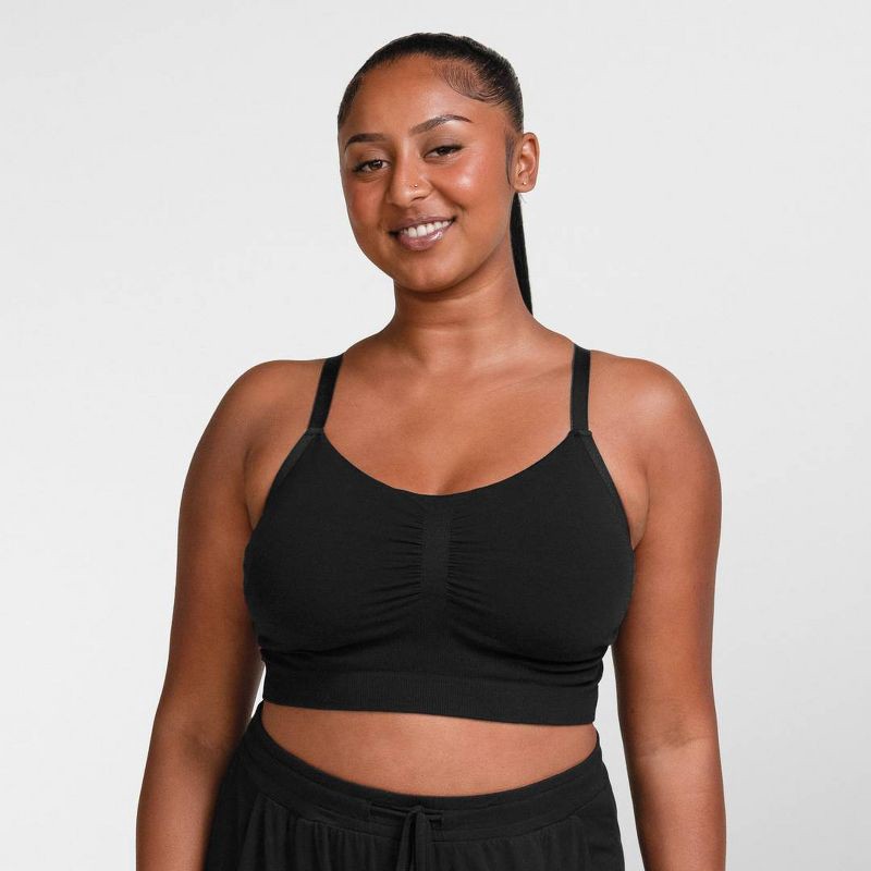 slide 6 of 11, kindred by Kindred Bravely Women's Hands-Free Pumping Lounge & Sleep Bra - Black XXL-Busty, 1 ct