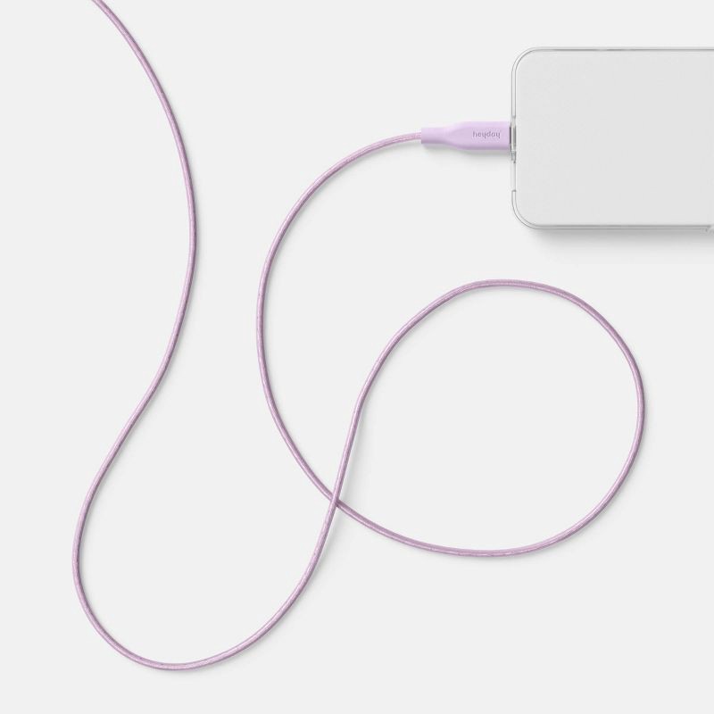 slide 2 of 3, 3' USB-C to USB-C Silicone Translucent Jelly Charging Cable - heyday™ Lavender, 1 ct