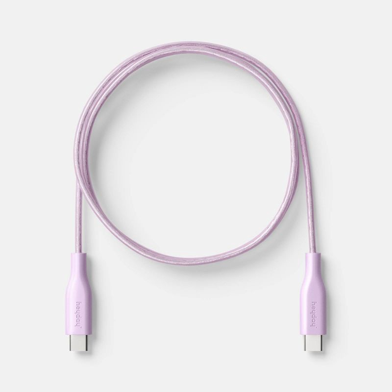 slide 3 of 3, 3' USB-C to USB-C Silicone Translucent Jelly Charging Cable - heyday™ Lavender, 1 ct