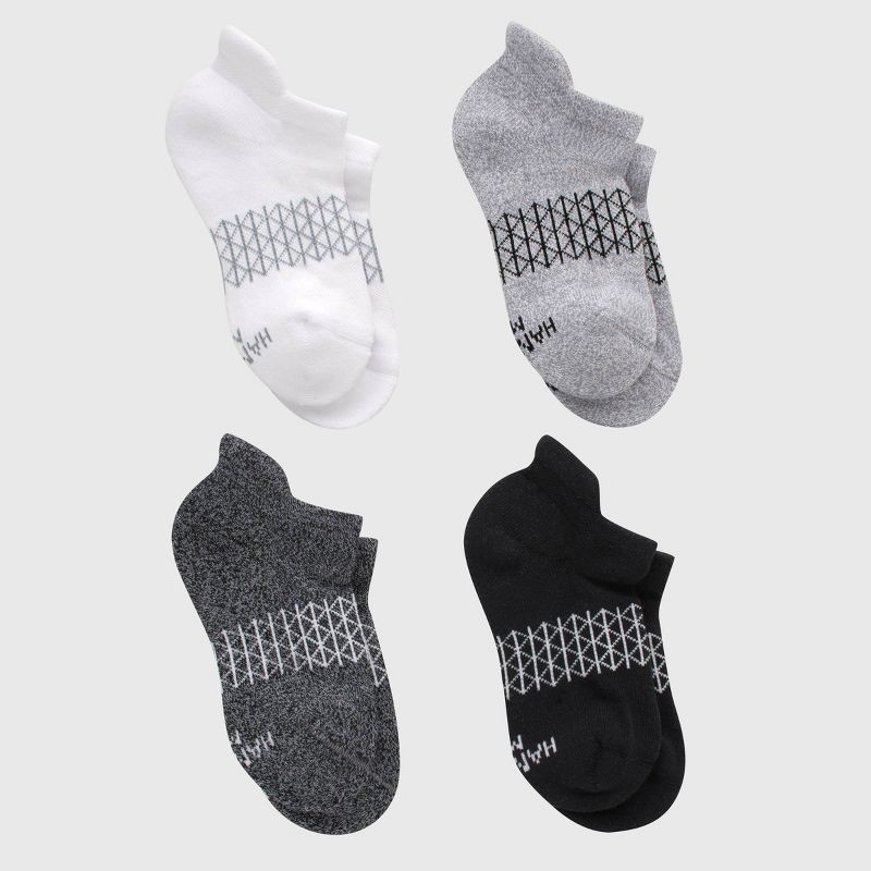 slide 4 of 6, Hanes Boys' 4pk Absolute Active Heel Shield Socks - White S, 4 ct