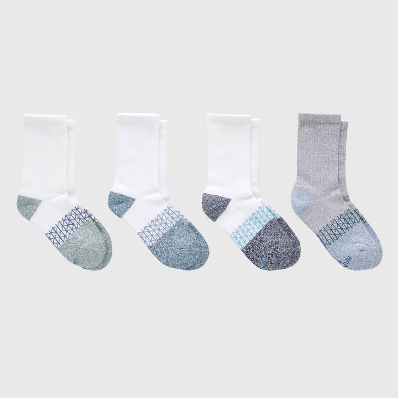 slide 4 of 6, Hanes Boys' 4pk Absolute Active Crew Socks - White S, 4 ct