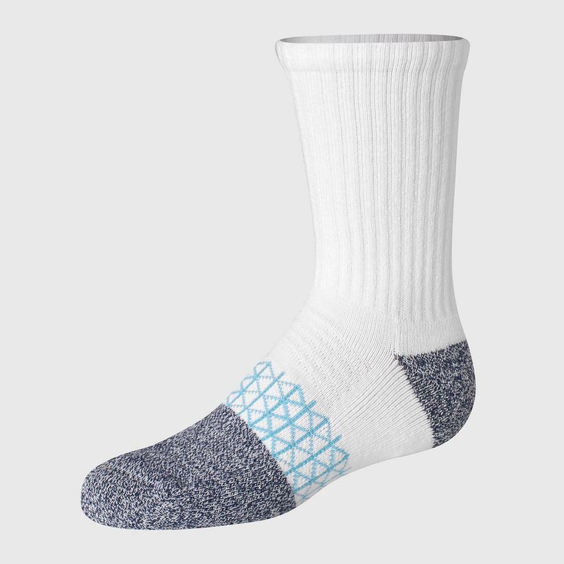 slide 3 of 6, Hanes Boys' 4pk Absolute Active Crew Socks - White L, 4 ct