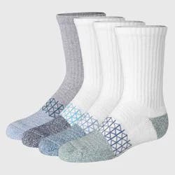 Hanes Boys' 4pk Absolute Active Crew Socks - White L