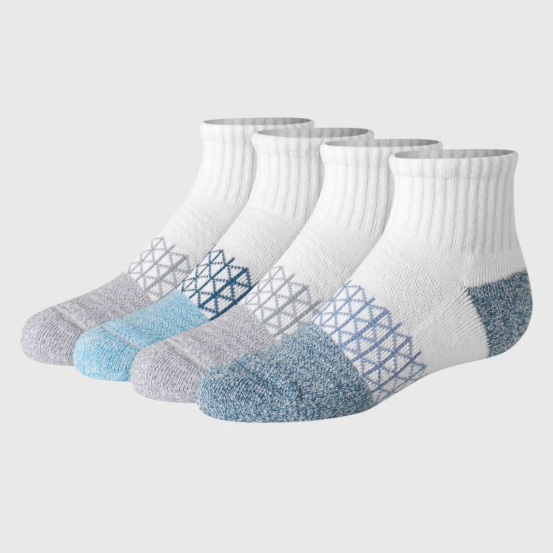 slide 1 of 6, Hanes Boys' 4pk Absolute Active Ankle Socks - White M, 4 ct