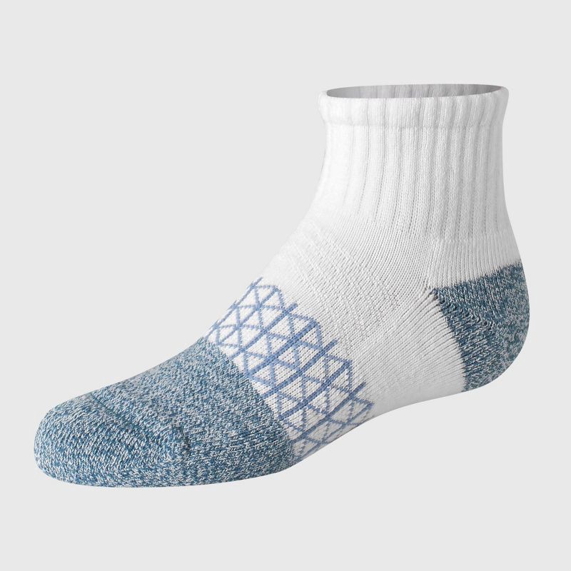slide 3 of 6, Hanes Boys' 4pk Absolute Active Ankle Socks - White L: Moisture Wicking, Arch Support, Midweight Knit, 4 ct
