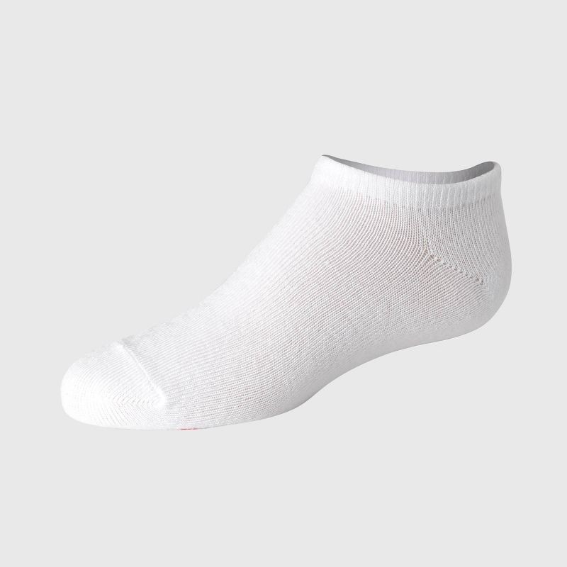 slide 3 of 5, Hanes Girls' 20pk No Show Socks - White M, 20 ct