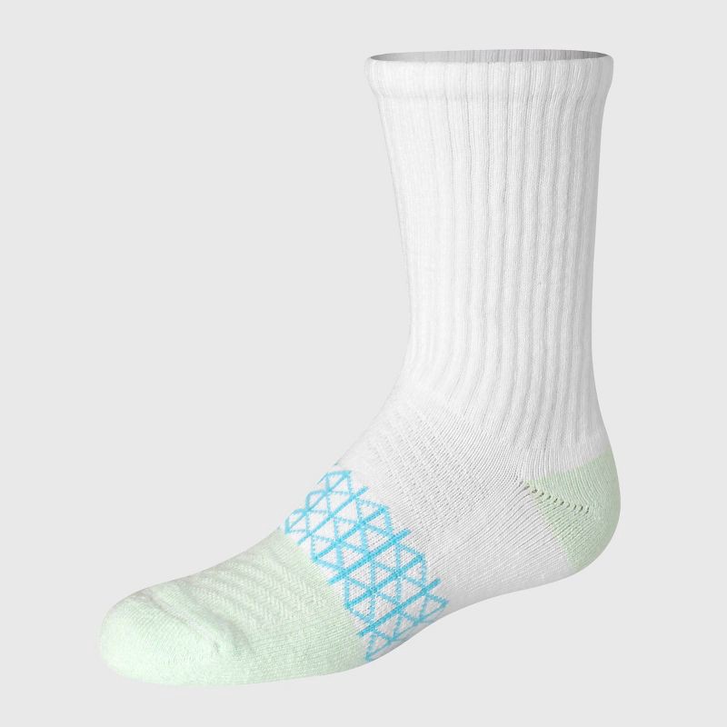 slide 3 of 6, Hanes Girls' 4pk Absolute Active Crew Socks - White M, 4 ct