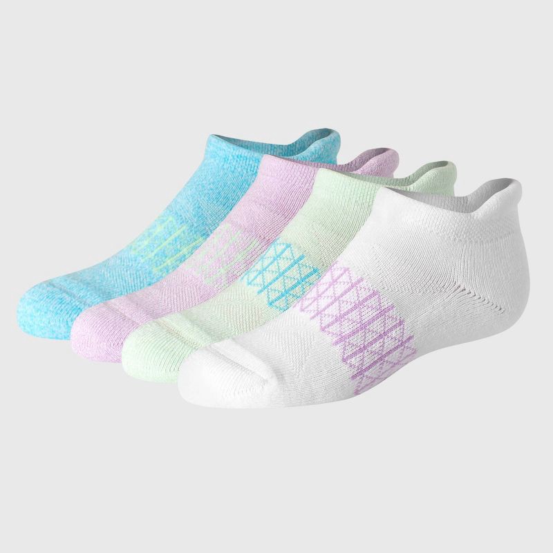 slide 1 of 6, Hanes Girls' 4pk Absolute Active Heel Shield Socks - colors may vary L, 4 ct