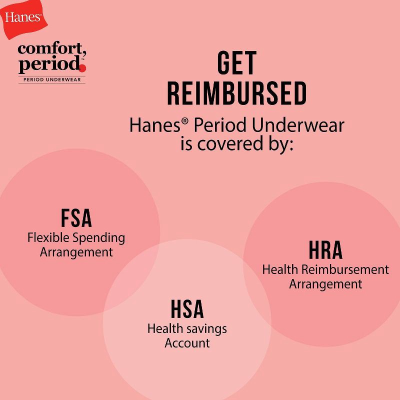 slide 9 of 9, Hanes Girls' 4pk Hipster Period Underwear Moderate Protection - colors may vary 8: Moisture Wicking, 4 ct