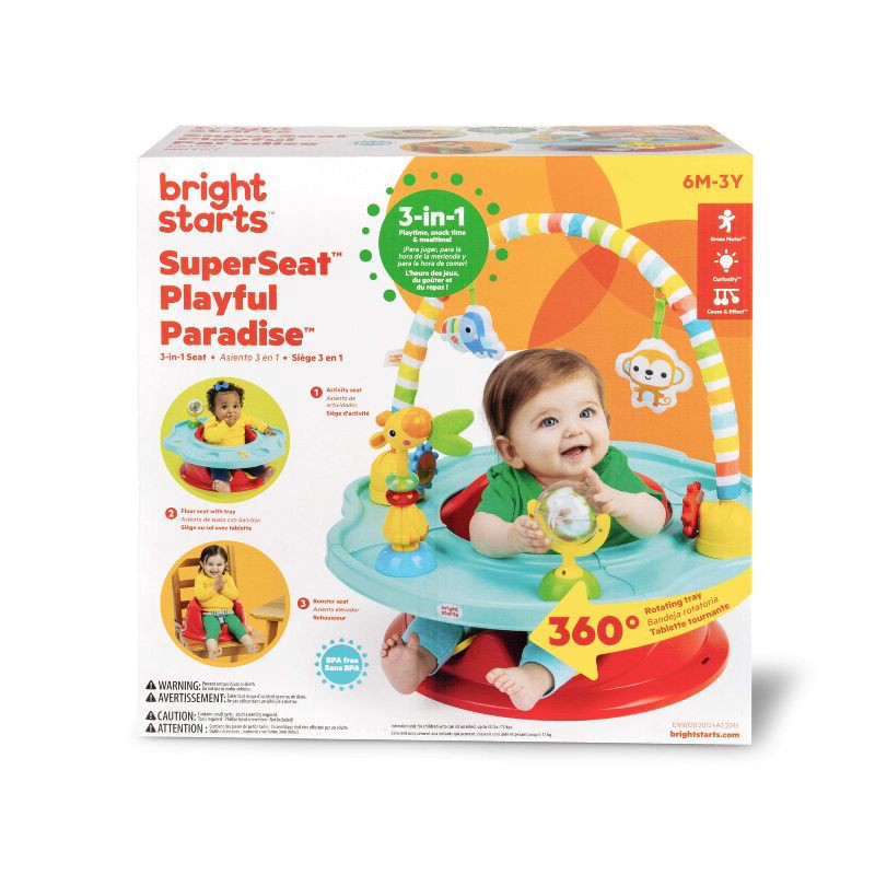 slide 2 of 12, Bright Starts SuperSeat 3-in-1 Seat Playful Paradise Unisex, 1 ct
