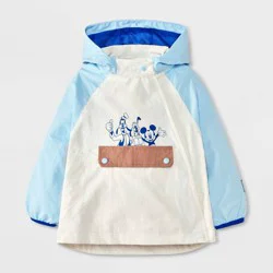 Toddler Boys' Disney Mickey Windbreaker Anorak Jacket - Beige 4T