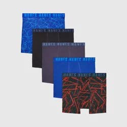 Hanes Boys' 5pk Moves Peformance Stretch Boxer Briefs - colors may vary M