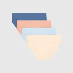 Hanes Girls' 4pk Tween Seamless Bikini Underwear - Blue/Pink L