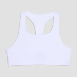 Maidenform Girls' Spacer Sports Bra - White XL: Racerback Pullover with Ventilating Mesh