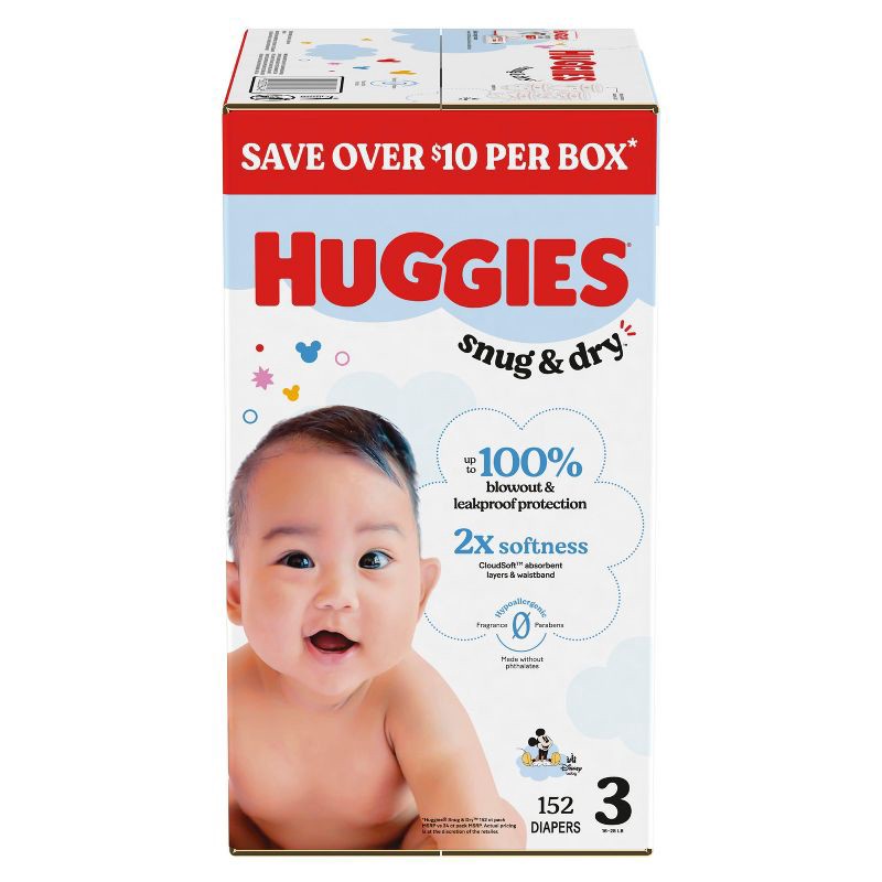 slide 2 of 13, Huggies Snug & Dry Diapers - Size 3 - 152ct, 3 x 152 ct