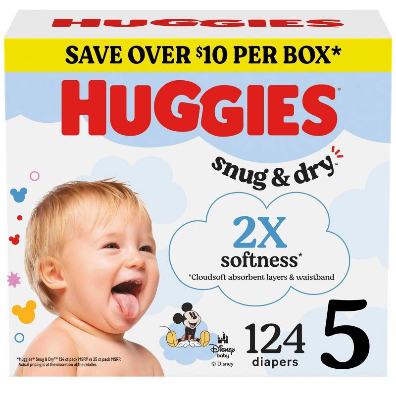 slide 1 of 10, Huggies Snug & Dry Diapers - Size 5 - 124ct, 5 x 124 ct