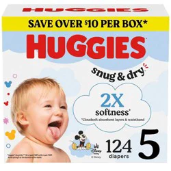 Huggies Snug & Dry Diapers - Size 5 - 124ct