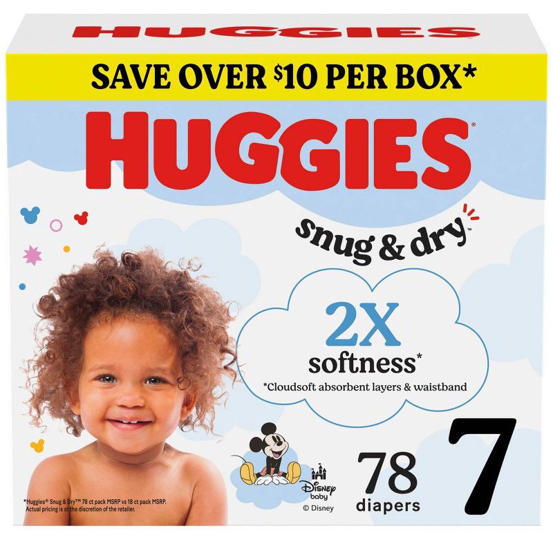 slide 1 of 12, Huggies Snug & Dry Diapers - Size 7 - 78ct, 7 x 78 ct