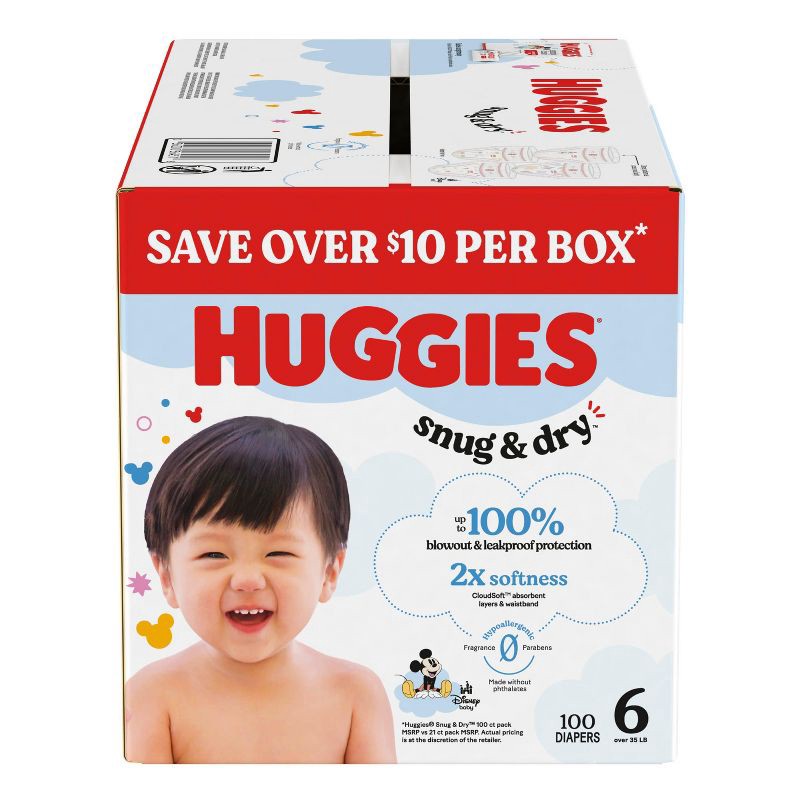 slide 13 of 13, Huggies Snug & Dry Diapers - Size 6 - 100ct, 6 x 100 ct