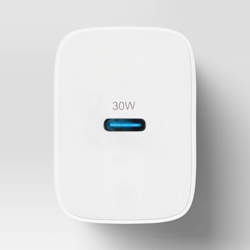 slide 3 of 3, Single Port 30W USB-C Wall Chargers 2pk - dealworthy™ White: Quick Charge Electronics, 2 ct