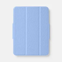 iPad (10th/11th Gen) Case - heyday™ Peri-Blue Debossed: Botanical Pattern Cover