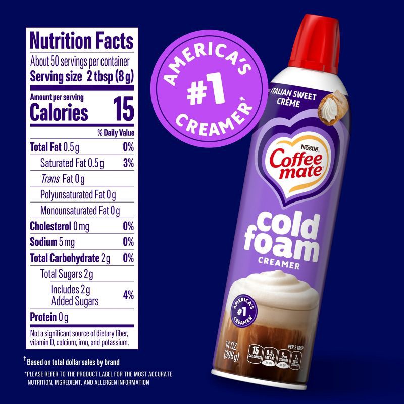slide 8 of 11, Coffee mate Cold Foam Sweet Creme Coffee Creamer - 14oz, 14 oz