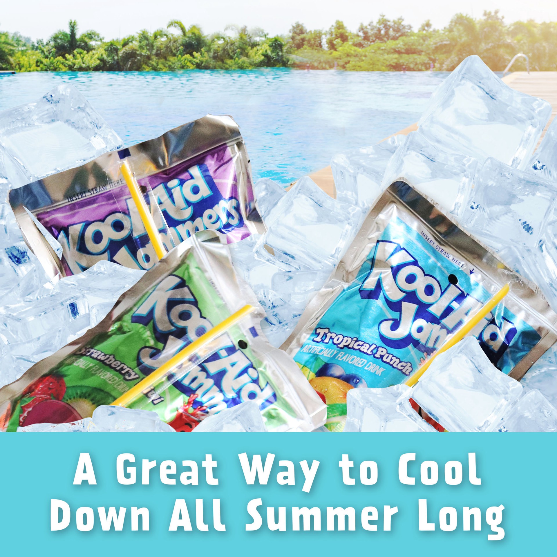 slide 5 of 5, Kool-Aid Summer Blast Jammers Boomin' Berry Artificially Flavored Drink Pouches, 10 ct; 6 fl oz