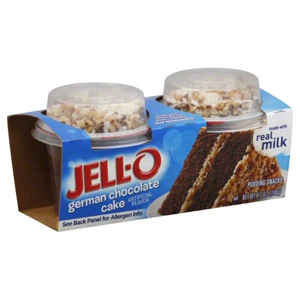 slide 1 of 5, Jell-O Pudding Snacks, German Chocolate Cake, 2 ct