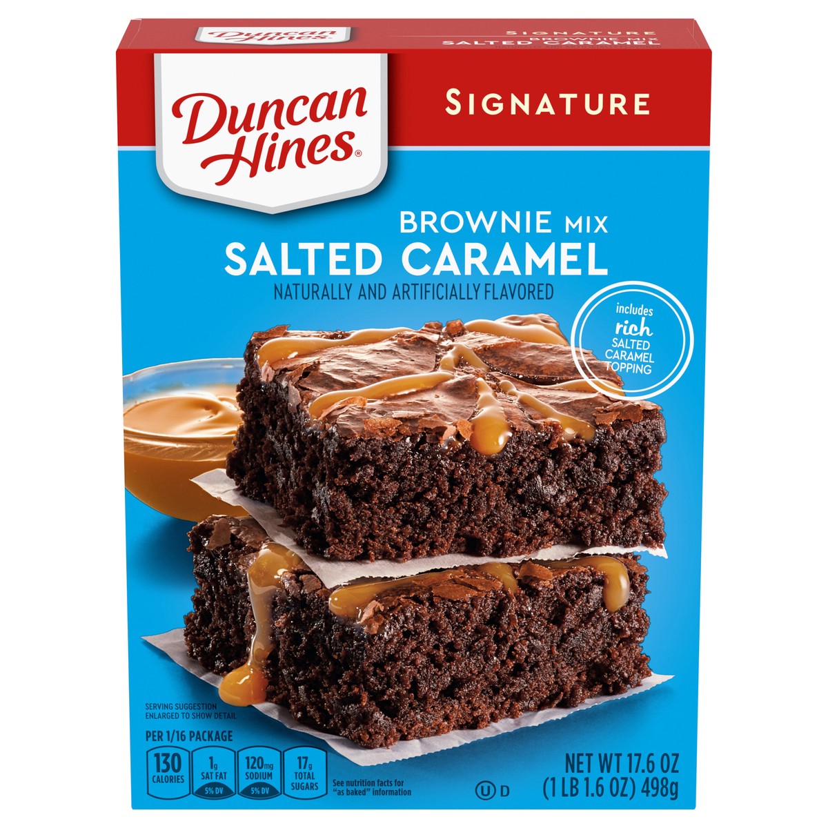 slide 1 of 4, Duncan Hines Brownie Mix, Salted Caramel Flavored, 17.6 oz., 17.6 oz