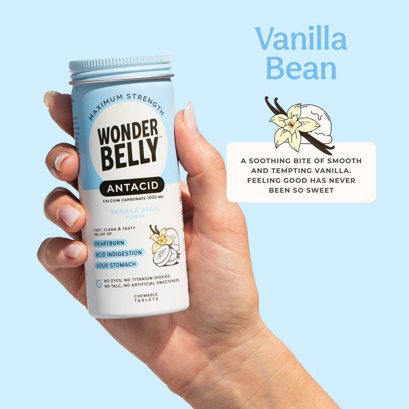 slide 3 of 9, Wonderbelly Digestive Antacid Tablets - Vanilla Bean - 60ct, 60 ct