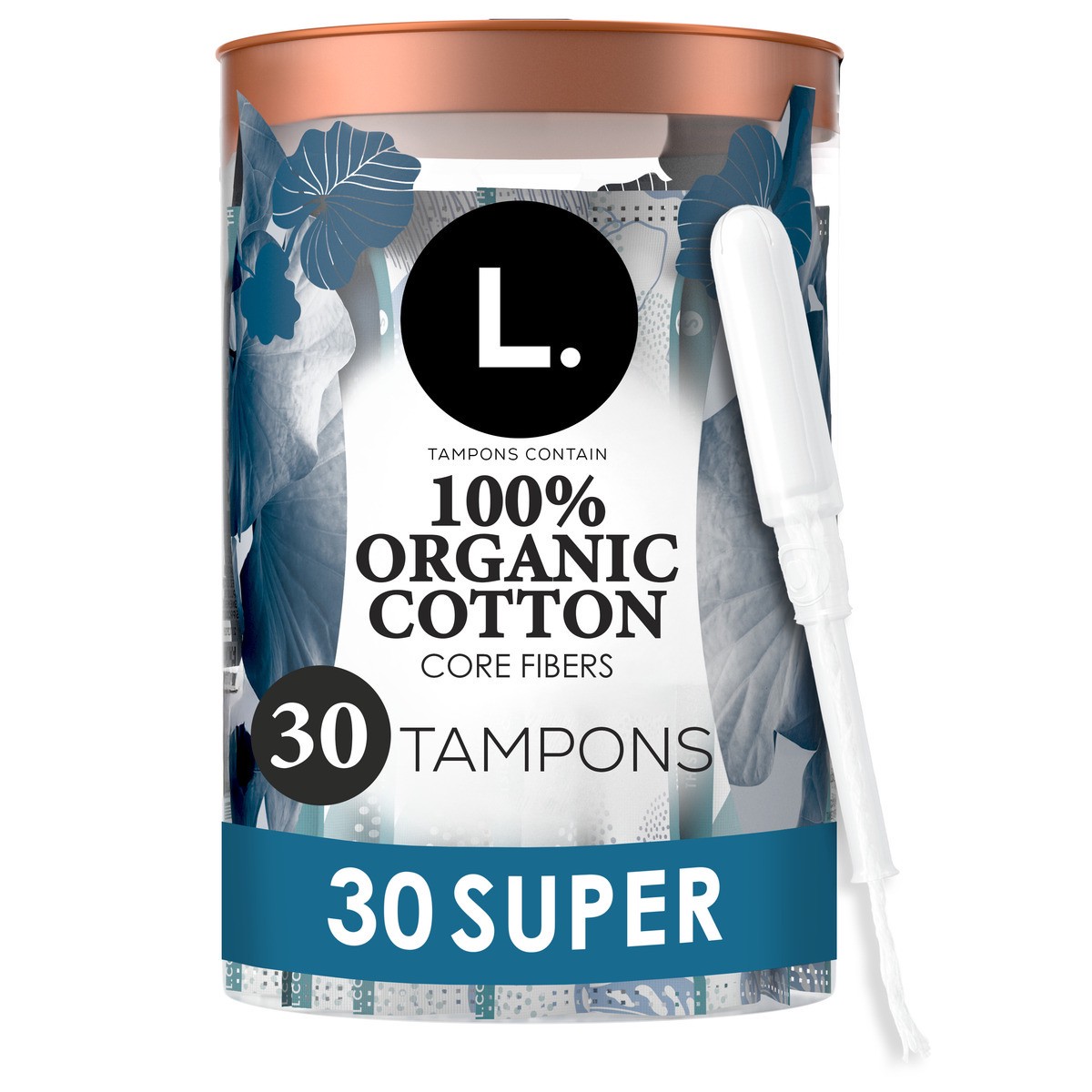 slide 1 of 10, L. Organic Cotton Care Super Tampons, 30 ct