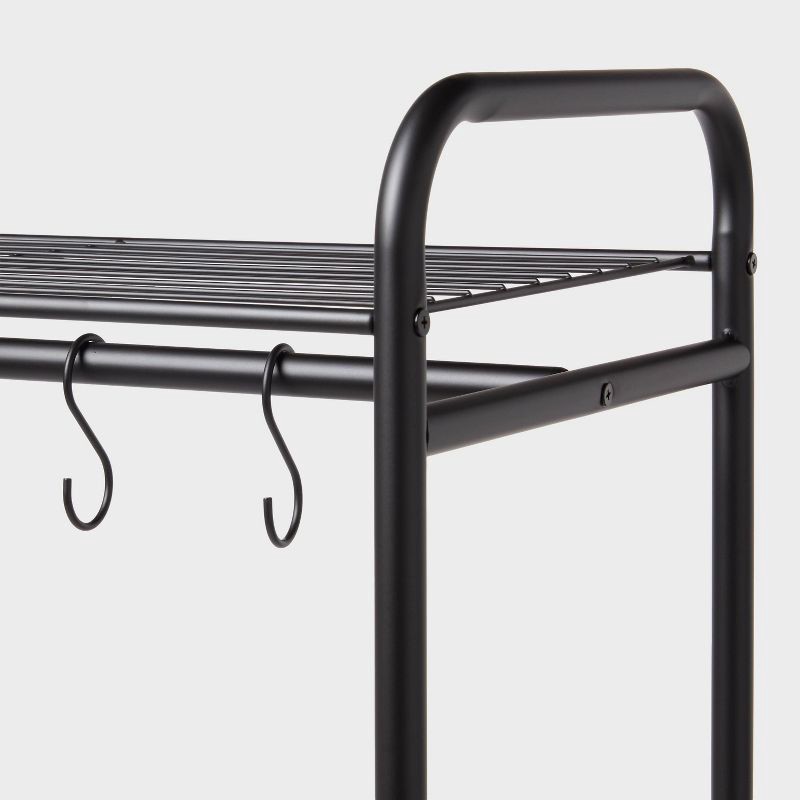 slide 3 of 3, Metal Garment Rack with Shelves and Accessory hooks - Brightroom™, 1 ct