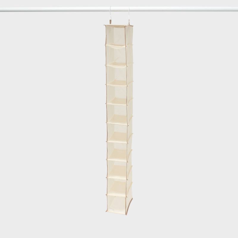 slide 1 of 3, 10 Shelf Hanging Shoe Storage Organizer Tan - Brightroom™, 1 ct