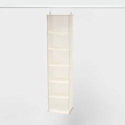 6 Shelf Hanging Closet Organizer Tan - Brightroom™