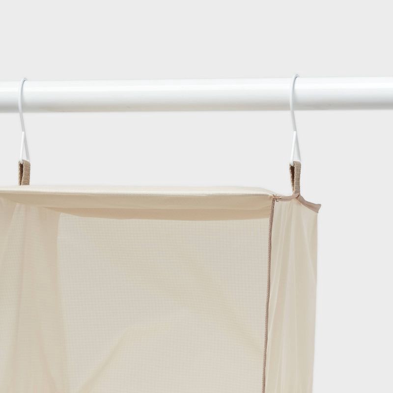 slide 3 of 3, 3 Shelf Hanging Closet Organizer with Side Pockets Tan - Brightroom™, 1 ct