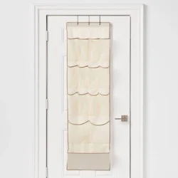 15 Pocket Over-the-Door Hanging Shoe Storage Tan - Brightroom™