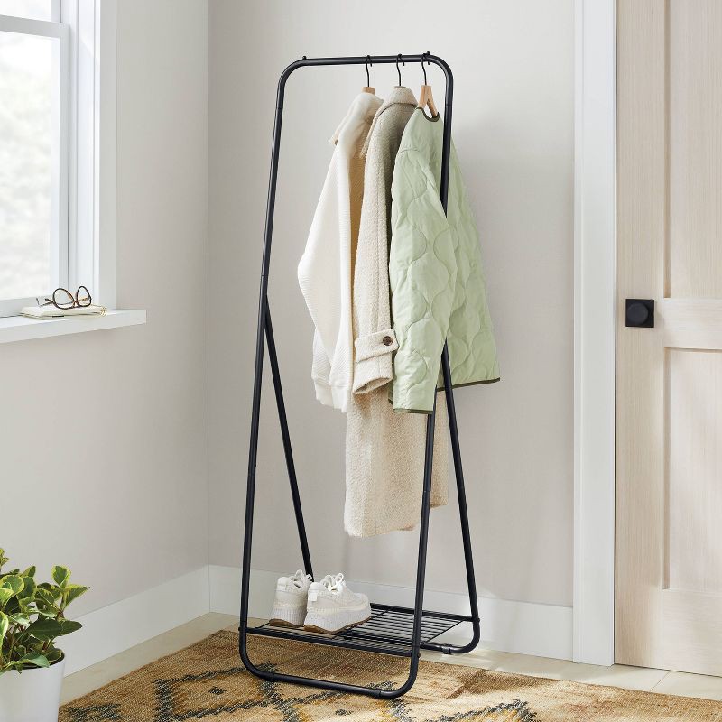slide 2 of 3, Narrow Clothing Rack with Shoe Shelf - Brightroom™, 1 ct