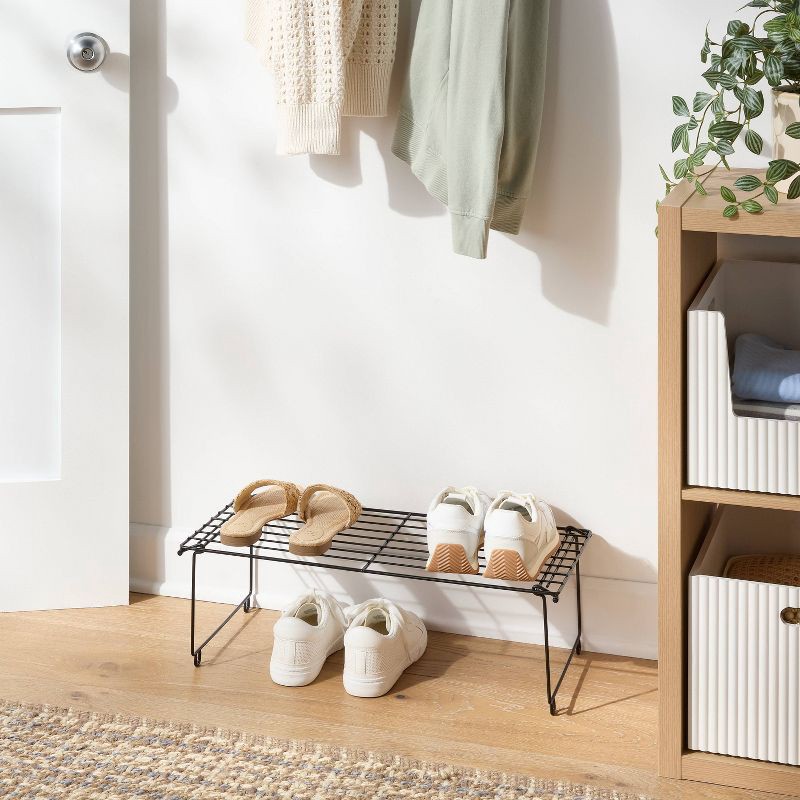 slide 2 of 3, Stackable Single Shoe Rack Black - Brightroom™, 1 ct
