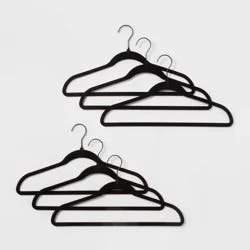 100pk Flocked Suit Hanger Black - Brightroom™