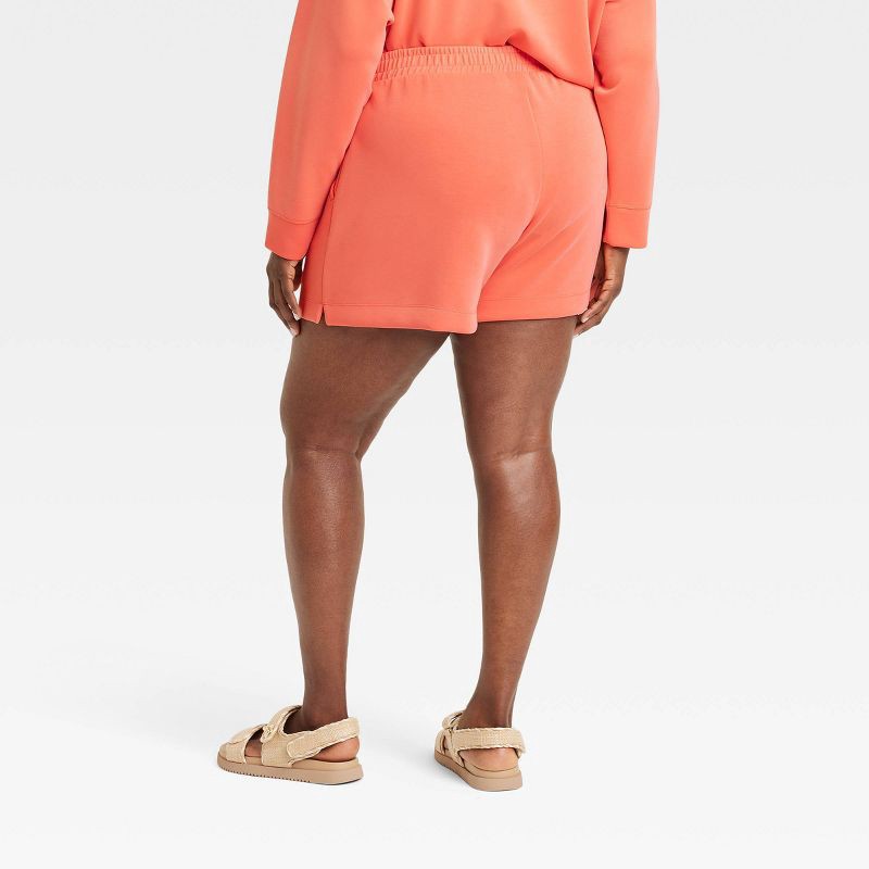 slide 2 of 3, Women's High-Rise Sandwash Pull-On Shorts - A New Day™ Coral XXL: Recycled Polyester, Heavyweight, Elastic Waistband, 1 ct