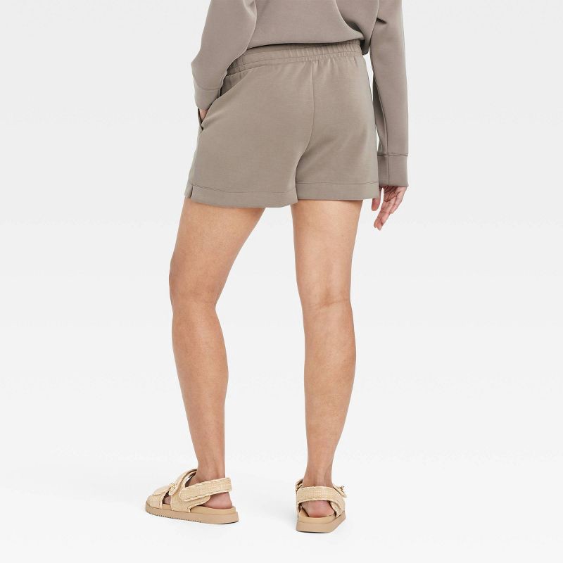 slide 2 of 3, Women's High-Rise Sandwash Pull-On Shorts - A New Day™ Gray XL: Recycled Polyester, Rayon, Spandex, Heavyweight Fabric, 1 ct